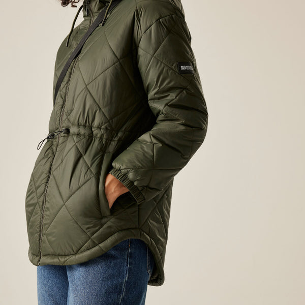 Regatta Women’s Ivey Quilted Jacket Khaki Green & Navy | Borderland Muff