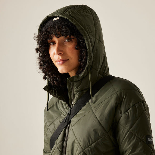 Regatta Women’s Ivey Quilted Jacket Khaki Green & Navy | Borderland Muff