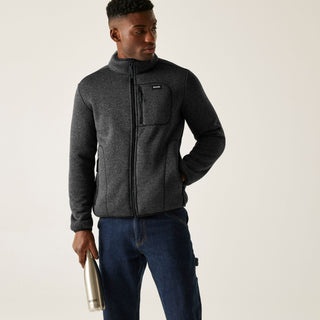 Regatta Men’s Barlee Full Zip Fleece | Warm Marl Knit Teddy Jacket | Borderland Muff