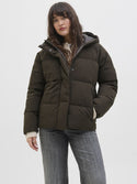 JXGLOBAL Women’s Puffer Jacket | Quilted “Delicioso” Brown Coat