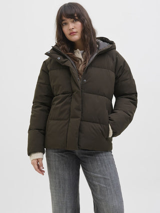JXGLOBAL Women’s Puffer Jacket | Quilted “Delicioso” Brown Coat