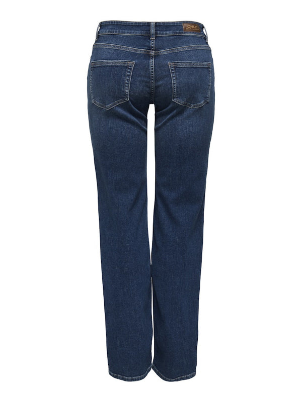 ONLY Blush Mid Straight Jeans | Women’s Dark Blue Organic Cotton Denim