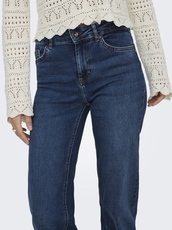 ONLY Blush Mid Straight Jeans | Women’s Dark Blue Organic Cotton Denim
