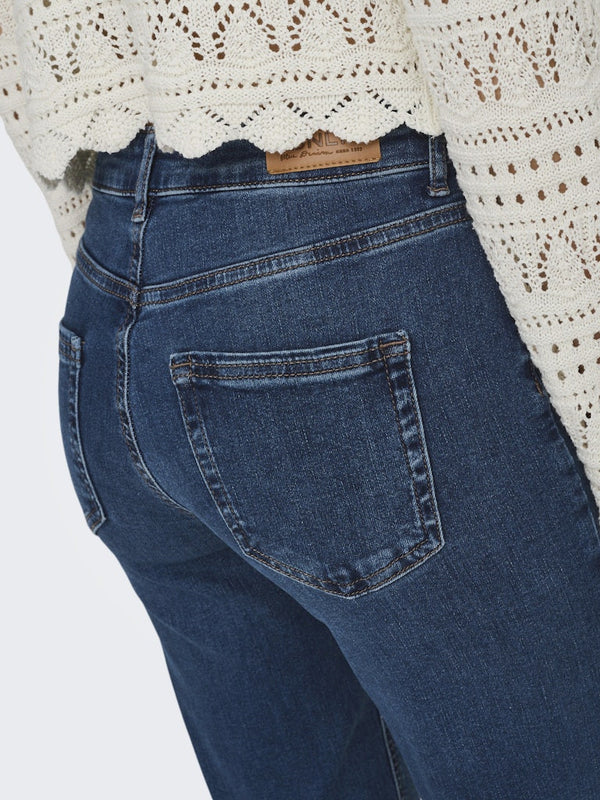 ONLY Blush Mid Straight Jeans | Women’s Dark Blue Organic Cotton Denim