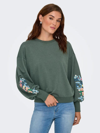 ONLY ONLBROOKE Flower Sweatshirt | Women’s Pullover – Borderland Muff