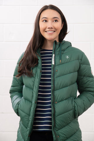 Lighthouse Laurel Ladies Coat | Warm Mid-Length Padded Jacket – Borderland Muff