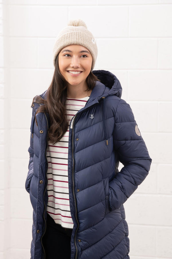Lighthouse Laurel Ladies Coat | Warm Mid-Length Padded Jacket – Borderland Muff