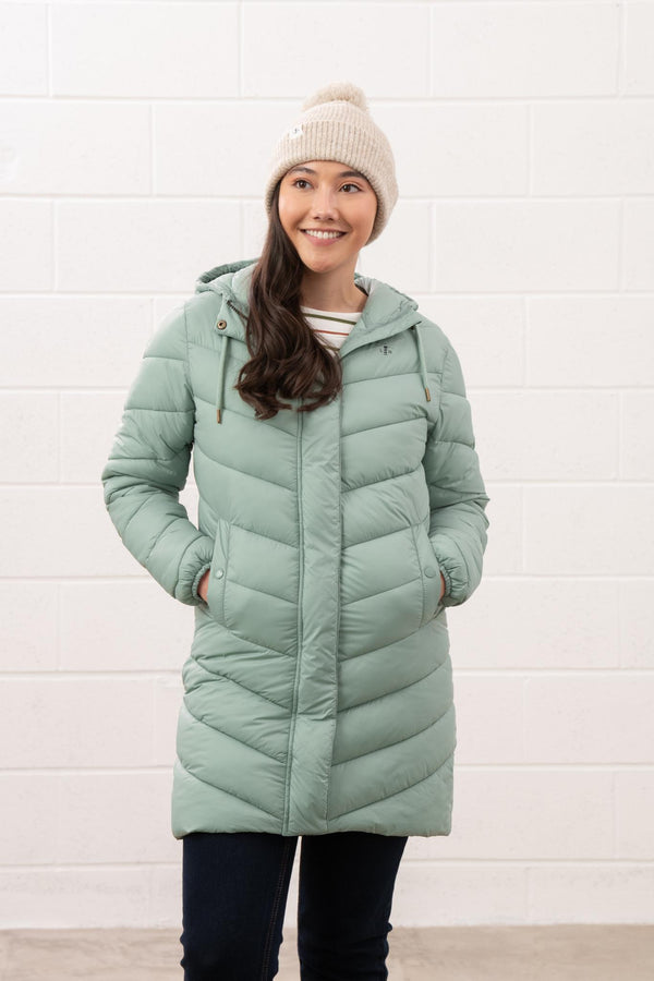 Lighthouse Laurel Ladies Coat | Warm Mid-Length Padded Jacket – Borderland Muff