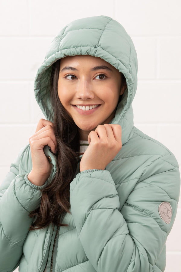 Lighthouse Laurel Ladies Coat | Warm Mid-Length Padded Jacket – Borderland Muff