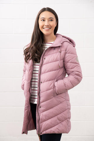 Buy rose Lighthouse Laurel Ladies Coat | Warm Mid-Length Padded Jacket – Borderland Muff