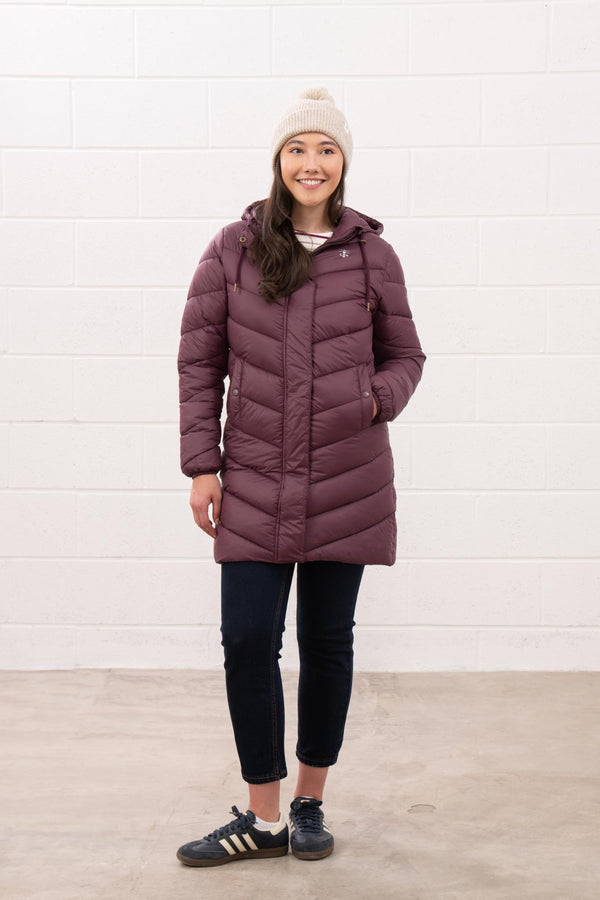 Lighthouse Laurel Ladies Coat | Warm Mid-Length Padded Jacket – Borderland Muff