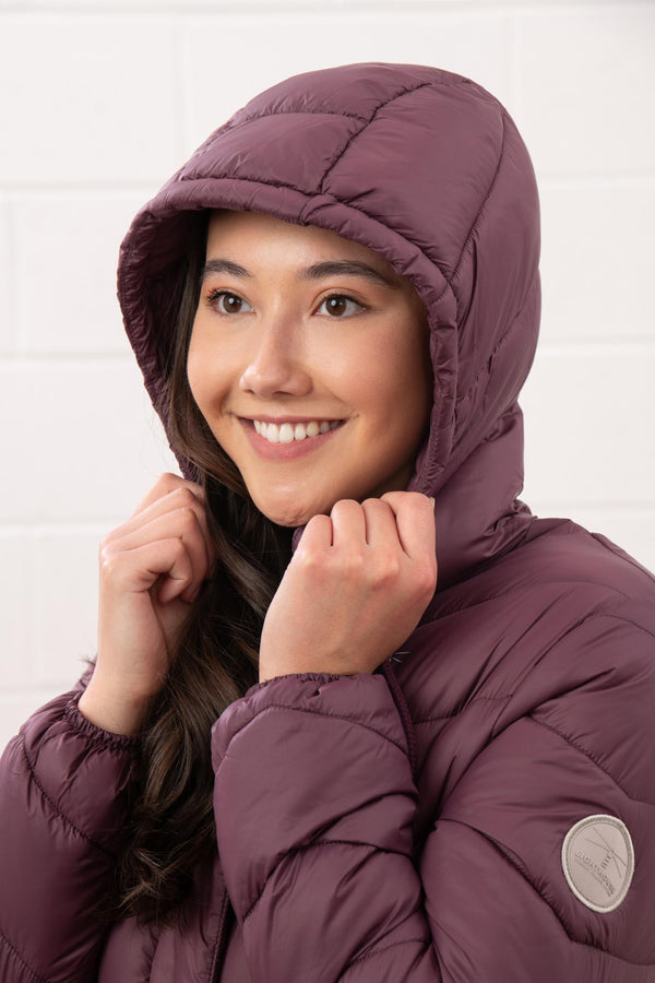 Lighthouse Laurel Ladies Coat | Warm Mid-Length Padded Jacket – Borderland Muff