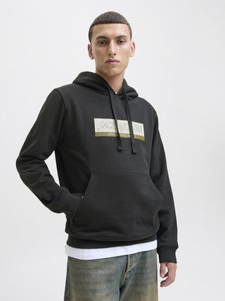 Buy ocean-blue Jack &amp; Jones JORINWOOD Block Branding Sweat Hoodie | Men’s Organic Cotton Hoodie