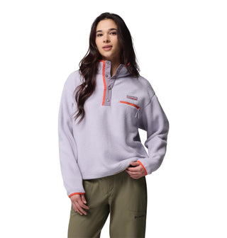 Buy lavender Columbia Ladies Helvetia II Cropped Half Snap Fleece | Women’s Sherpa – Borderland Muff