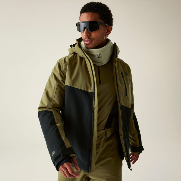 Dare2b Halfpipe III Men’s Ski Jacket | Olive Green Waterproof – Borderland Muff