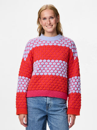 Pieces PCJANEL O-Neck Knit Pullover | Women’s Beetroot Purple Jumper – Borderland Muff