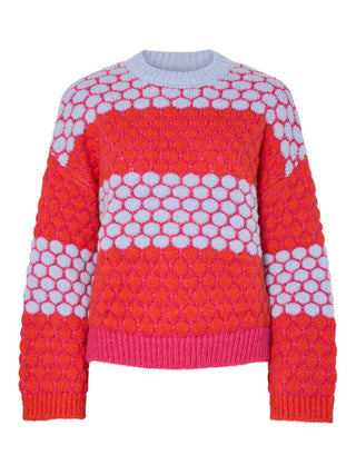 Pieces PCJANEL O-Neck Knit Pullover | Women’s Beetroot Purple Jumper – Borderland Muff