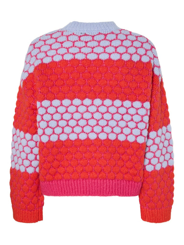 Pieces PCJANEL O-Neck Knit Pullover | Women’s Beetroot Purple Jumper – Borderland Muff