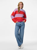 Pieces PCJANEL O-Neck Knit Pullover | Women’s Beetroot Purple Jumper – Borderland Muff