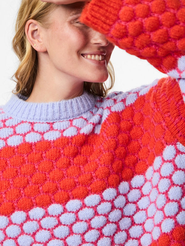 Pieces PCJANEL O-Neck Knit Pullover | Women’s Beetroot Purple Jumper – Borderland Muff