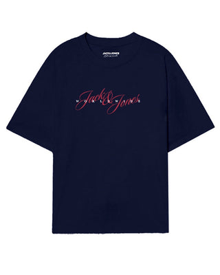 Buy ocean-blue Jack &amp; Jones JORINWOOD Men’s Crew Neck Cotton T-Shirt – Borderland Muff