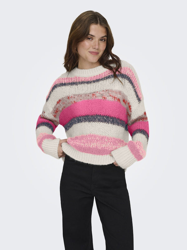 ONLY Alyssa Life Stripe Knit Jumper | Women’s Pullover Ireland