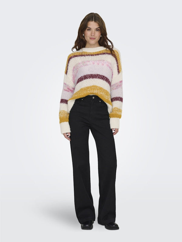 ONLY Alyssa Life Stripe Knit Jumper | Women’s Pullover Ireland