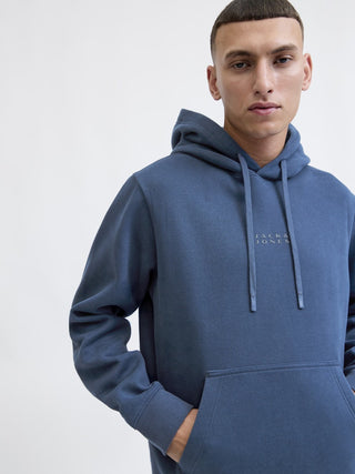 Buy blue Jack &amp; Jones JCOPOINT Hoodie | Men’s Sweat Badge Hood Ireland
