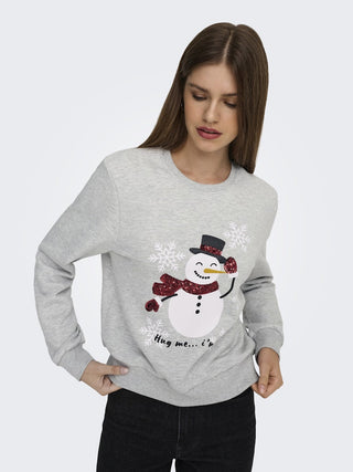 Buy grey ONLYDA Xmas Sweatshirt | Women’s Christmas Jumper Ireland