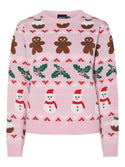 PCJOLLY XMAS Women’s Festive Knit Pullover – Prism Pink Christmas Jumper