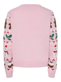 PCJOLLY XMAS Women’s Festive Knit Pullover – Prism Pink Christmas Jumper