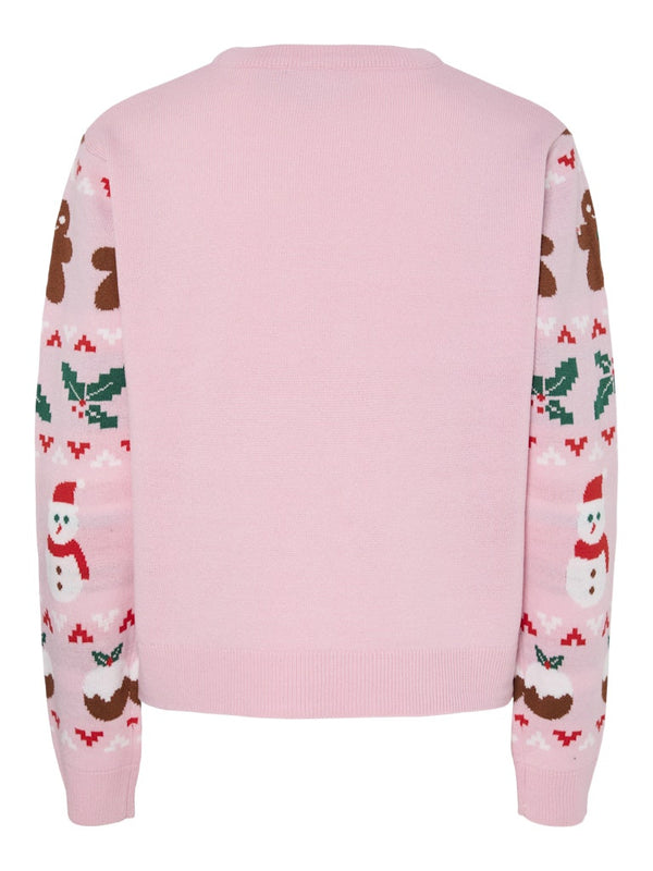PCJOLLY XMAS Women’s Festive Knit Pullover – Prism Pink Christmas Jumper