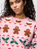 PCJOLLY XMAS Women’s Festive Knit Pullover – Prism Pink Christmas Jumper