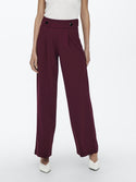JDY Geggo Wide Fit Elasticated Trousers 30" Leg-WINE