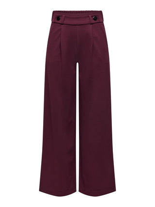 JDY Geggo Wide Fit Elasticated Trousers 30" Leg-WINE