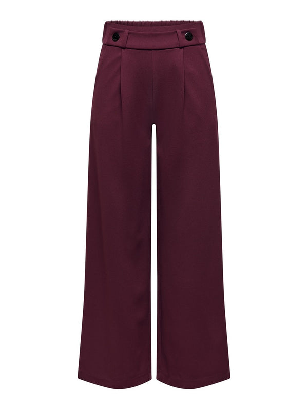 JDY Geggo Wide Fit Elasticated Trousers 30" Leg-WINE