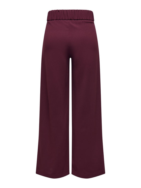 JDY Geggo Wide Fit Elasticated Trousers 30" Leg-WINE