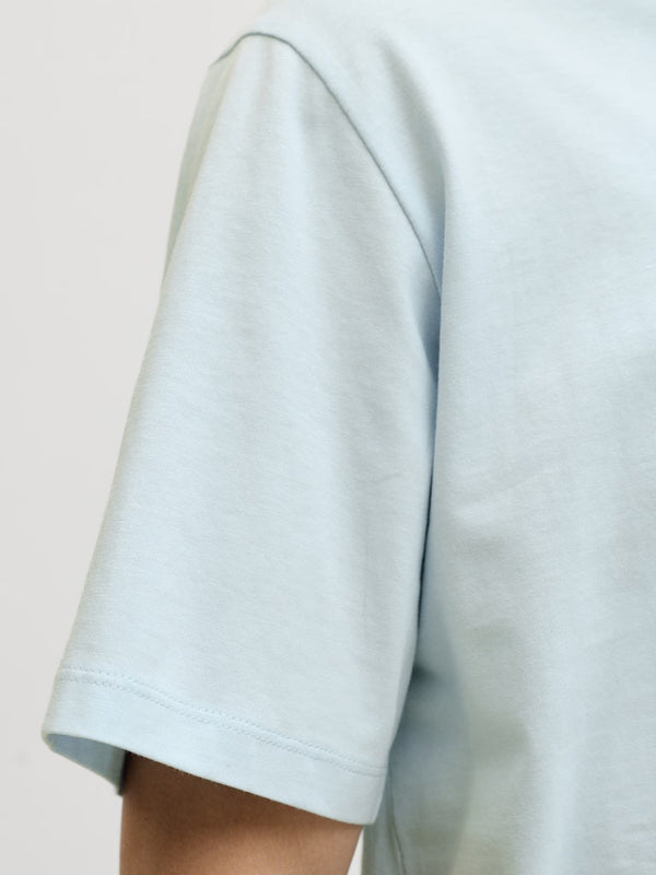 Jack & Jones JCOFUSION Men’s Dots Print T-Shirt – Blue & Taupe - Borderland Muff