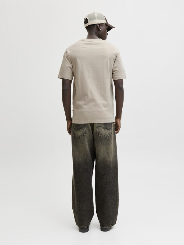 Jack & Jones JCOFUSION Men’s Dots Print T-Shirt – Blue & Taupe - Borderland Muff