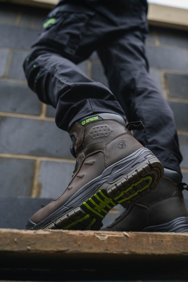 Apache Churchill FITGO Composite Toe S7S Waterproof Safety Boot – Brown & Black - Borderland Muff