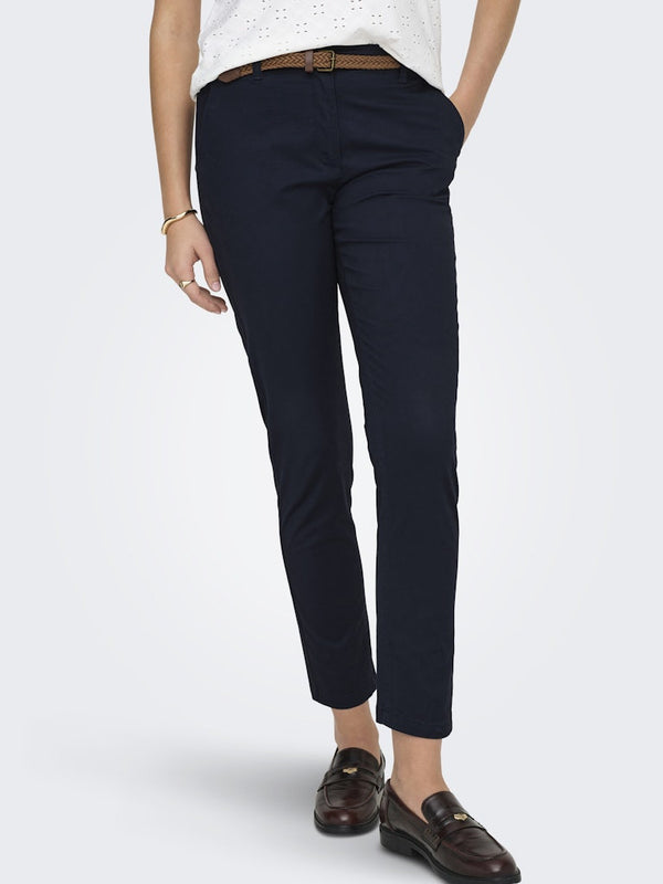 JDY Chicago Women’s Belted Chino Trousers - Borderland Muff