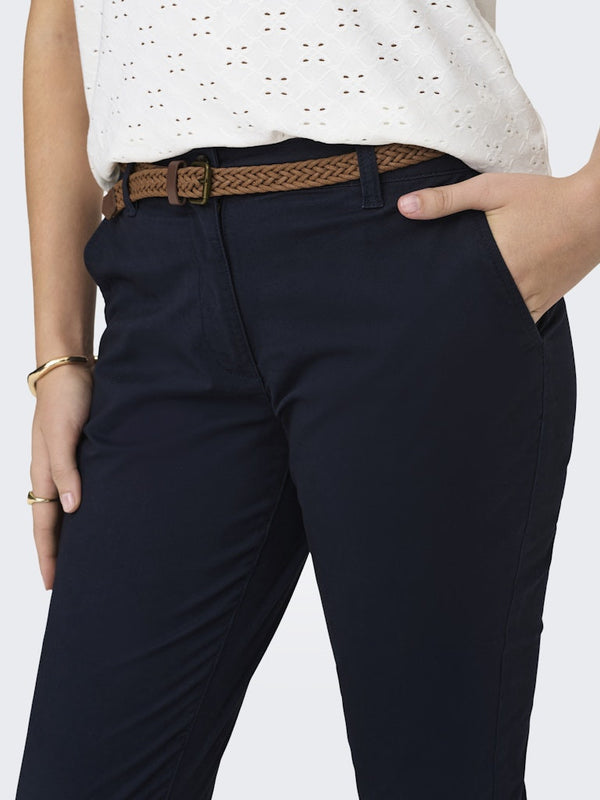 JDY Chicago Women’s Belted Chino Trousers - Borderland Muff