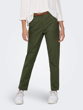 JDY Chicago Women’s Belted Chino Trousers - Borderland Muff