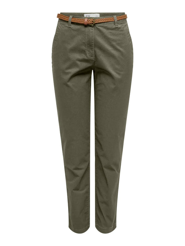 JDY Chicago Women’s Belted Chino Trousers - Borderland Muff