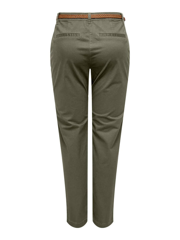 JDY Chicago Women’s Belted Chino Trousers - Borderland Muff