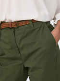 JDY Chicago Women’s Belted Chino Trousers - Borderland Muff