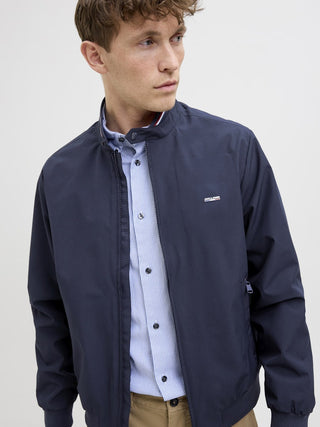 Jack & Jones Brad Bomber Jacket | Lightweight Men’s Bomber – Navy - Borderland Muff