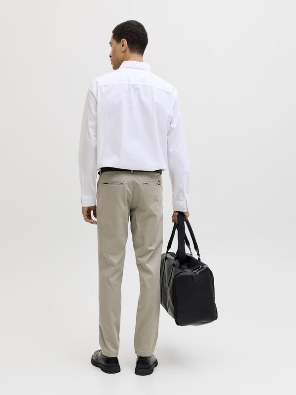 Jack & Jones JPSTMARCO BOWIE Slim Fit Chinos – Vetiver Green | Organic & Recycled Cotton - Borderland Muff