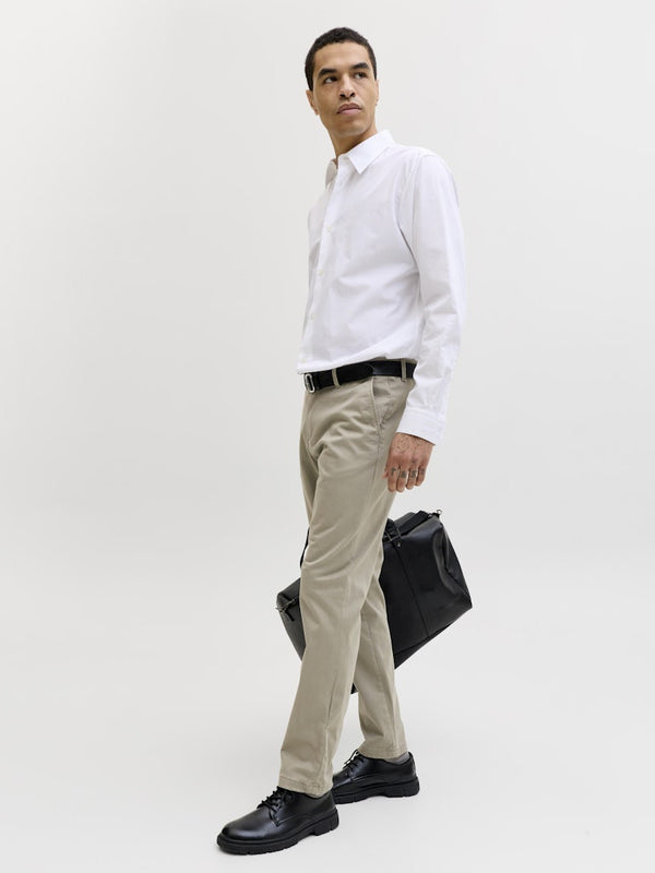 Jack & Jones JPSTMARCO BOWIE Slim Fit Chinos – Vetiver Green | Organic & Recycled Cotton - Borderland Muff