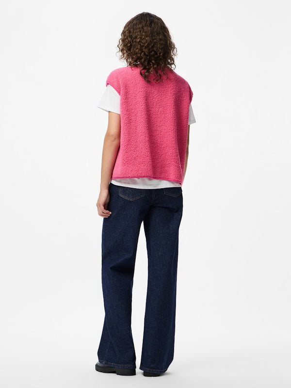 Pieces Katty Teddy Vest | Recycled Fleece Womens Gilet - Borderland Muff